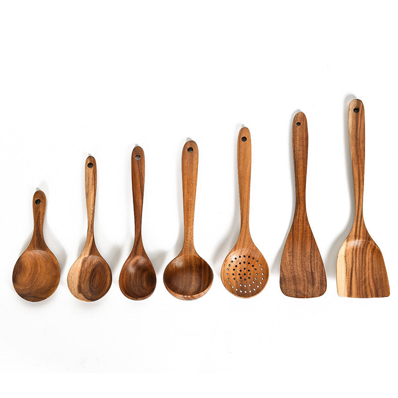 Natural Wood Tableware Spoon Sets