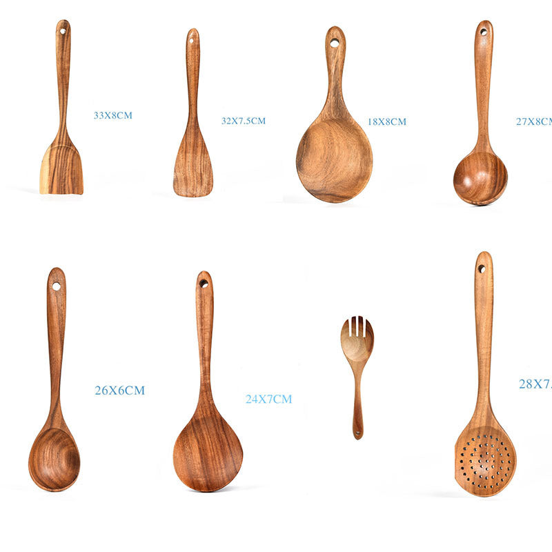 Natural Wood Tableware Spoon Sets