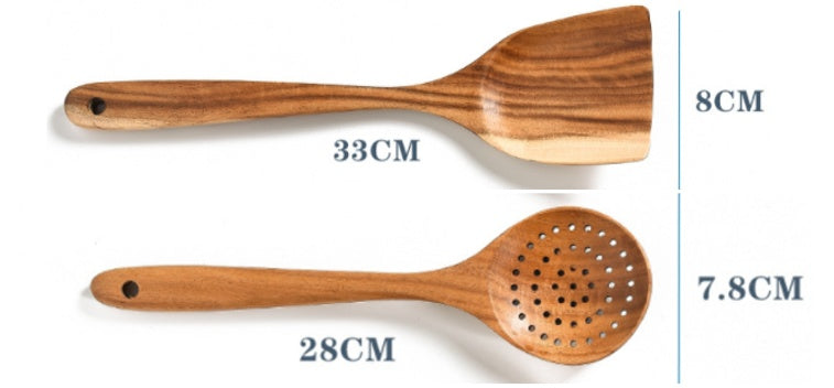 Natural Wood Tableware Spoon Sets