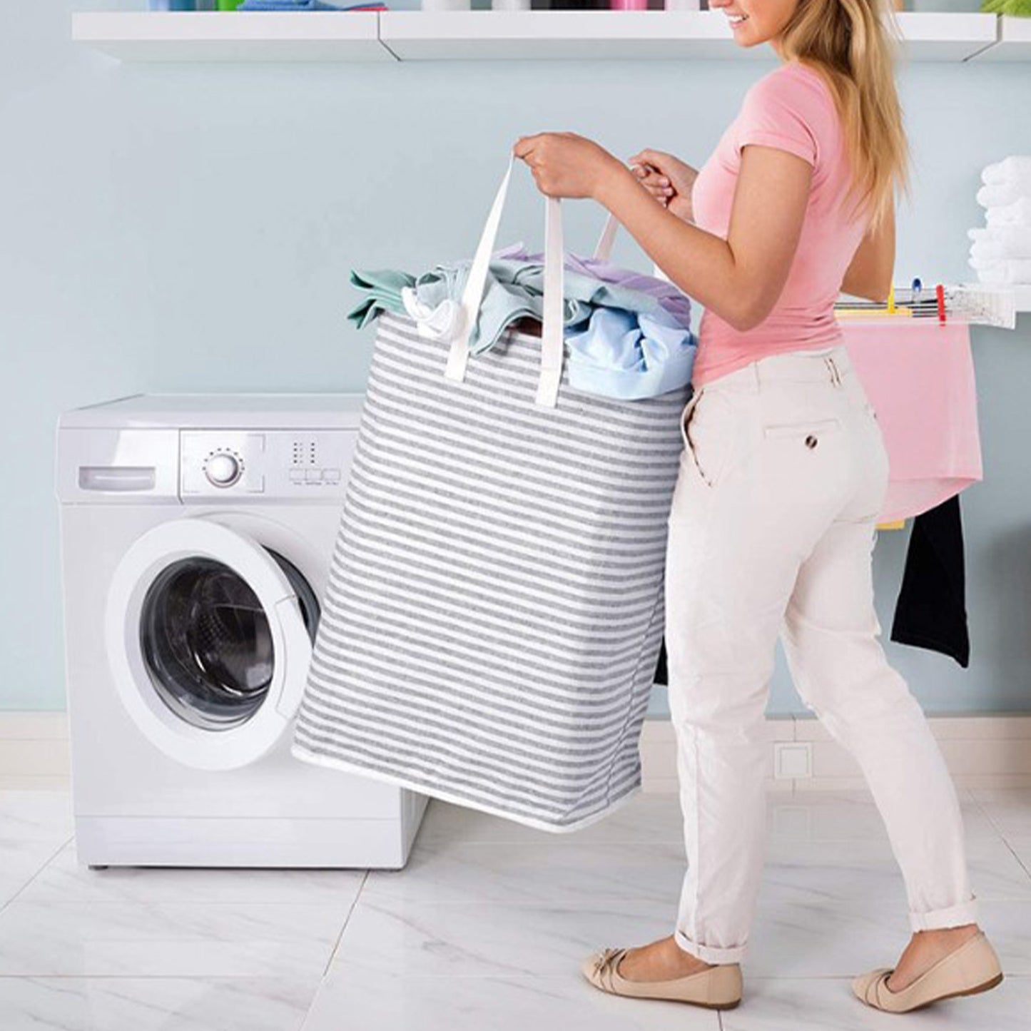 Strip Foldable Laundry Hamper