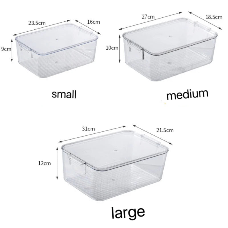 Fridge Organizer Bin Stackable Refrigerator Storage Box Clear Plastic Food Fridge Organizer Containers Pantry kitchen Organizer