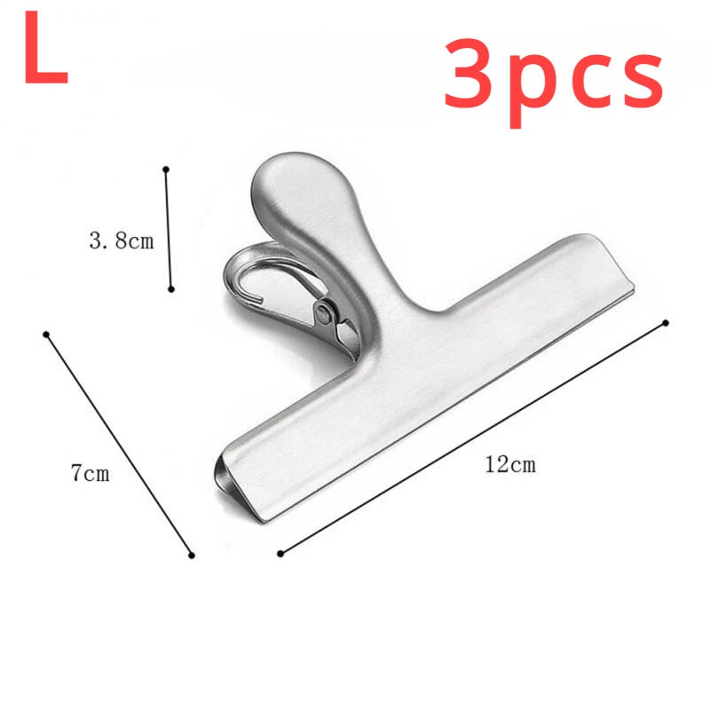 3pcs Stainless Steel Bag Clips