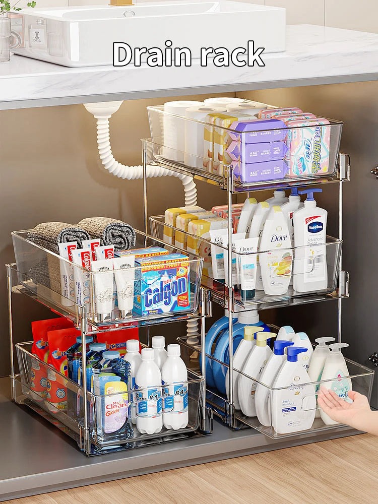 Multi layer Bathroom Cabinet Under The Sink Shower Home Organizer Kitchen accessories Cabinet Storage Container Space Saving