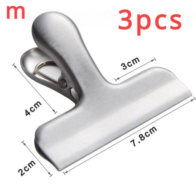 3pcs Stainless Steel Bag Clips