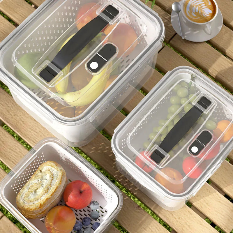 Self-draining fridge Organizer Storage Box